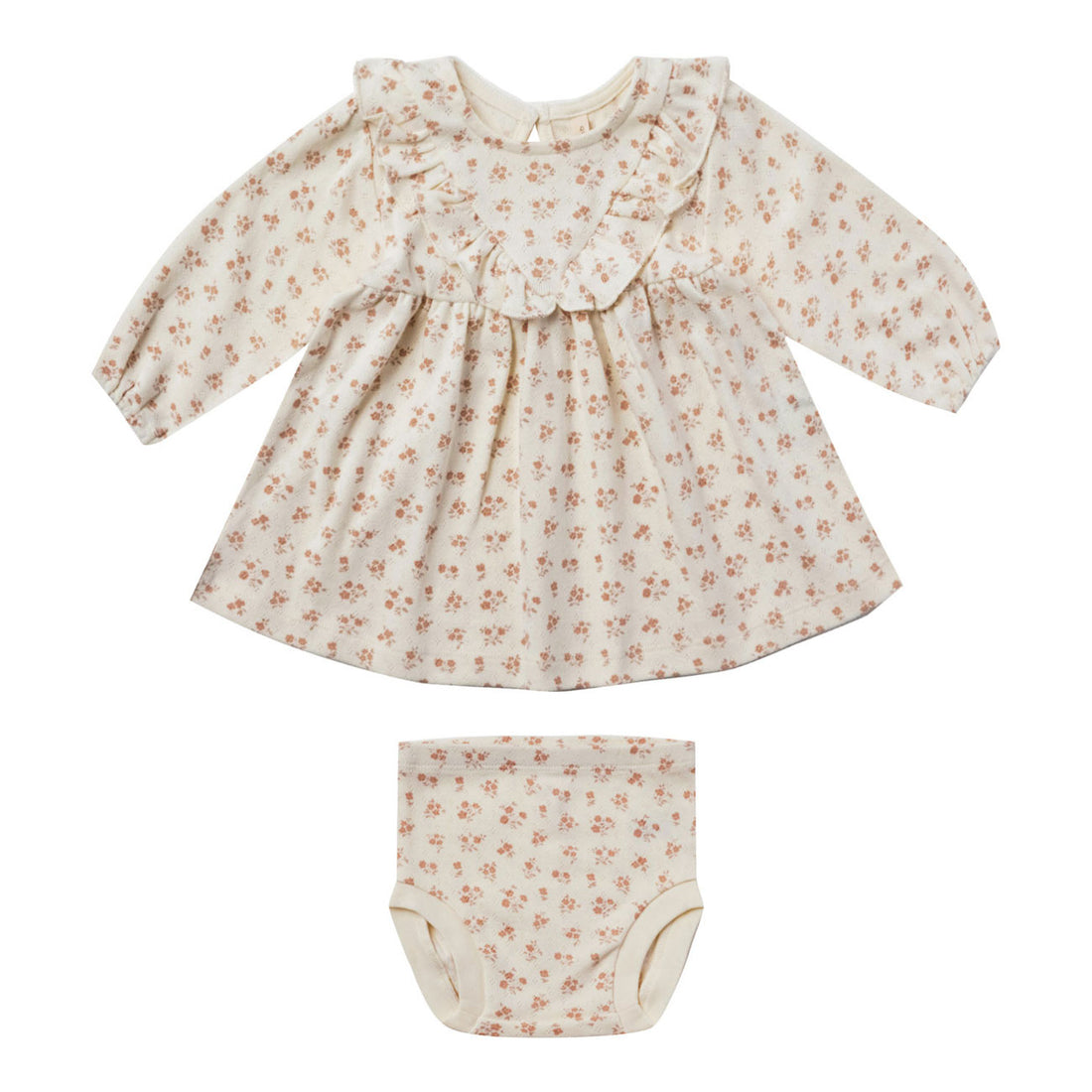 Quincy Mae Long Sleeve Ruffle V Dress | Blush Floral