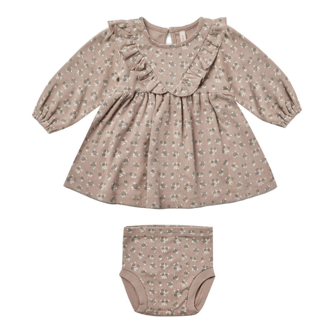 Quincy Mae Long Sleeve Ruffle V Dress | Truffle Floral