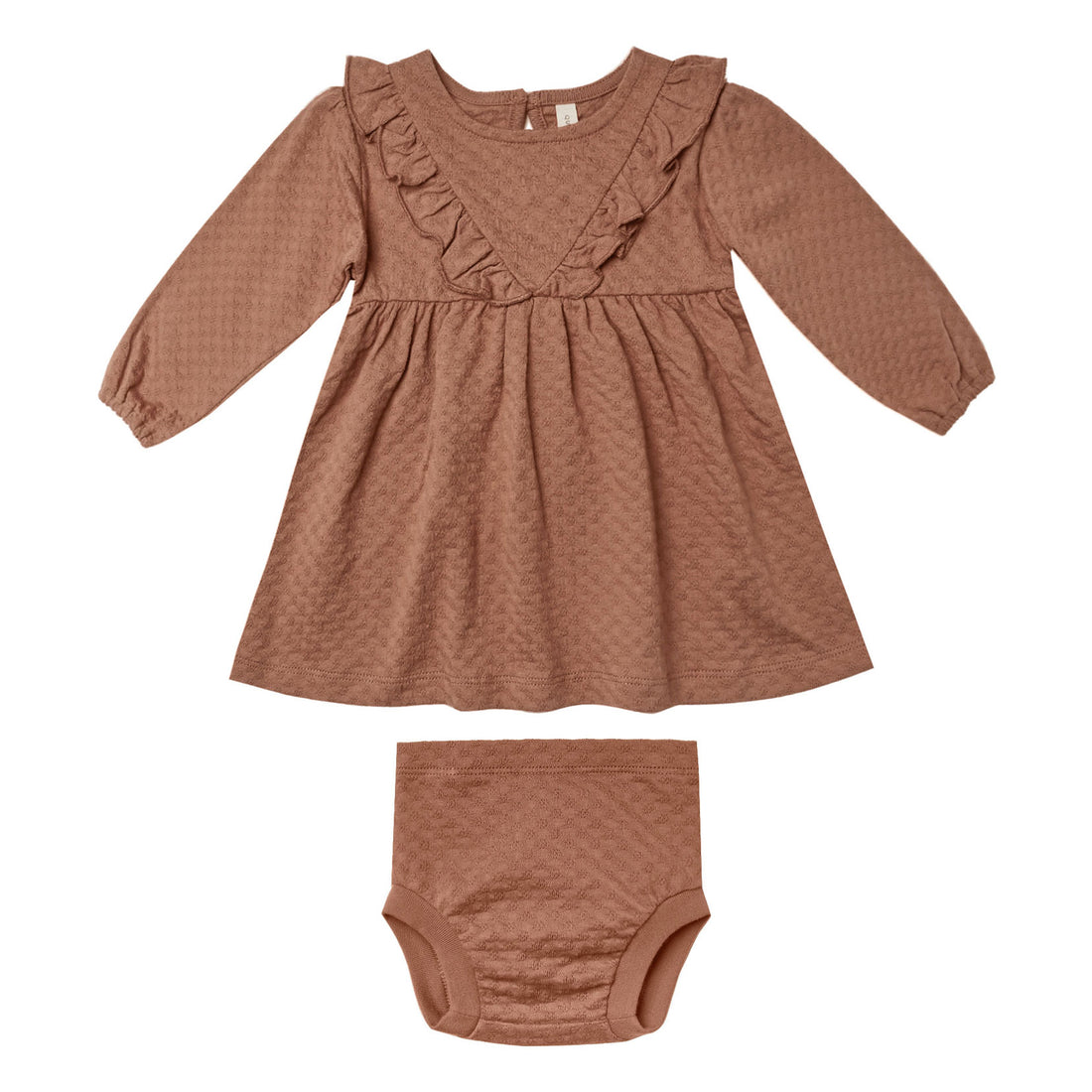Quincy Mae  Clay Longsleeve Ruffle V Dress