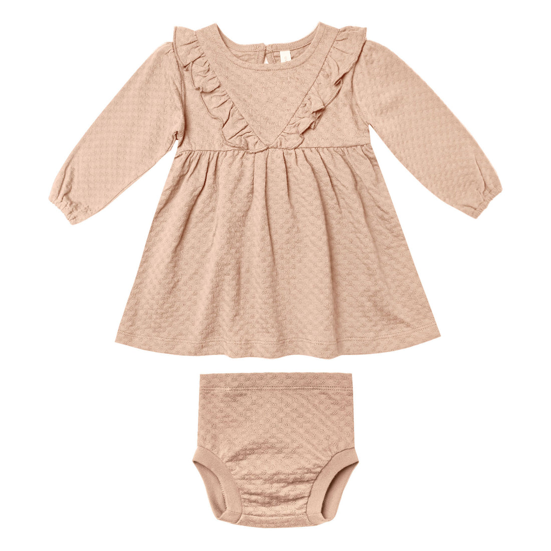 Quincy Mae  Petal Longsleeve Ruffle V Dress