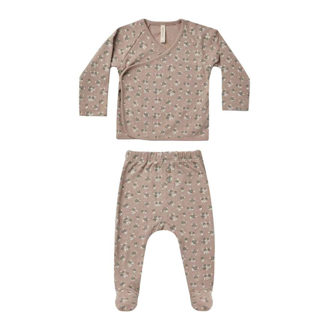 Quincy Mae Wrap Top + Footed Pant Set | Truffle Floral