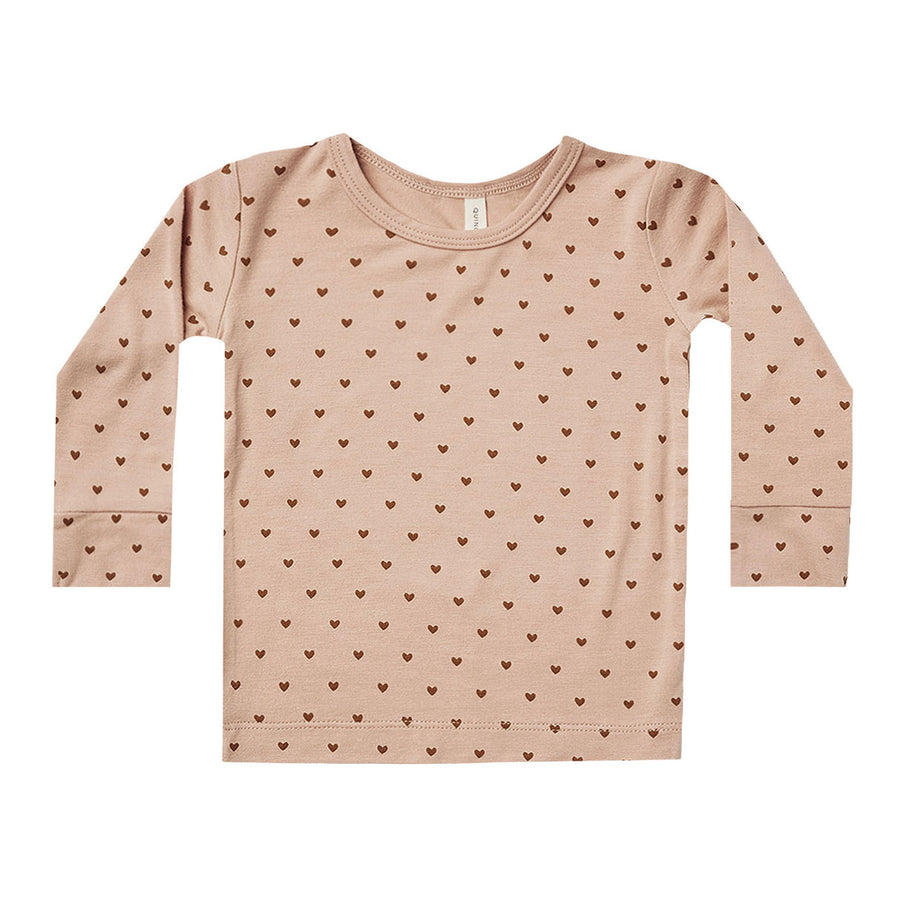 Quincy Mae Bamboo Longsleeve Tee-Hearts