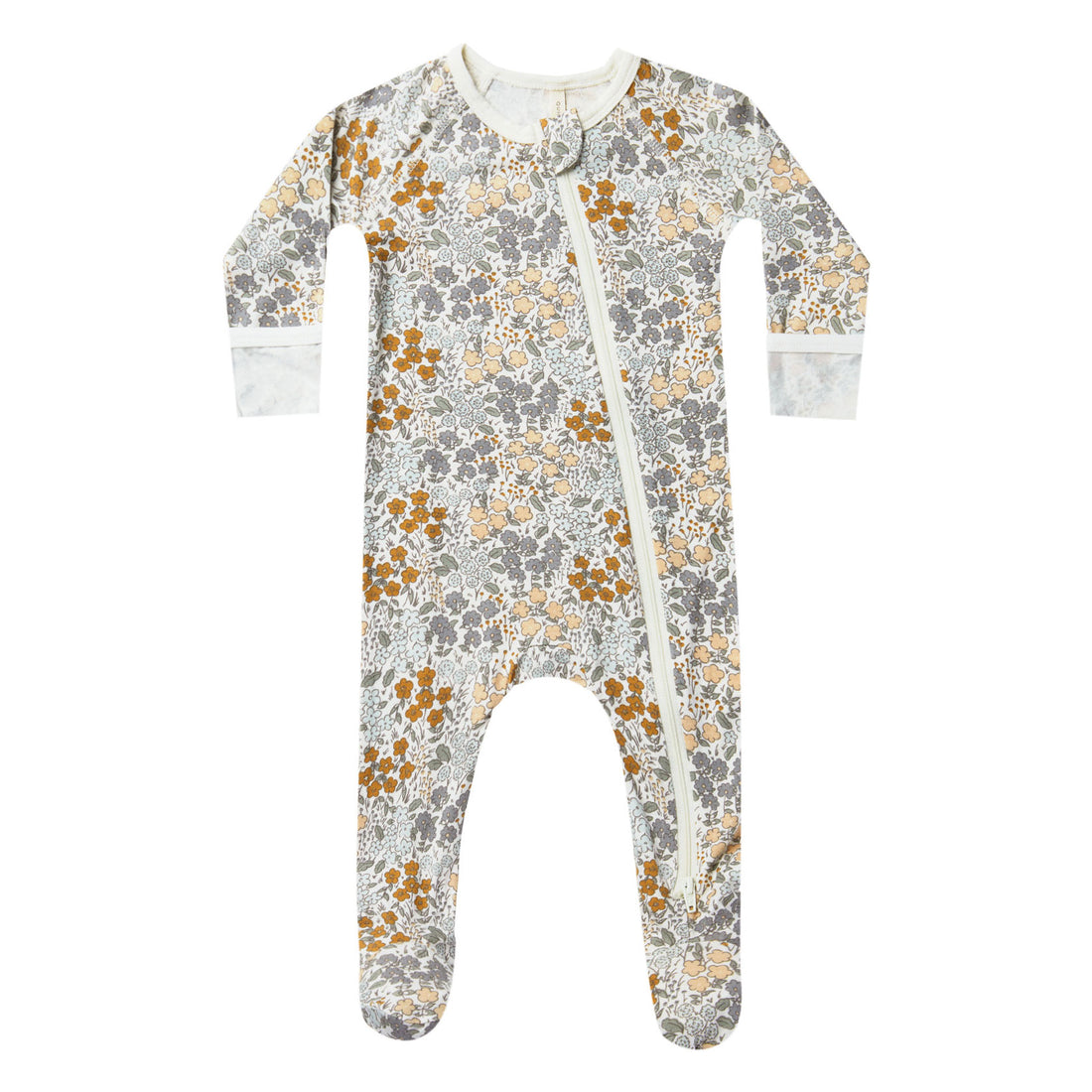 Quincy Mae Bamboo Zip Footie | Garden