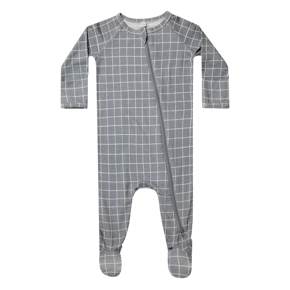 Quincy Mae Bamboo Zip Footie | Grid