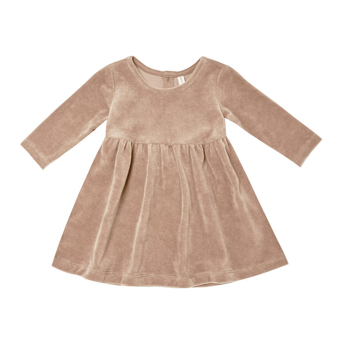 Quincy Mae Velour Long Sleeve Dress | Blush