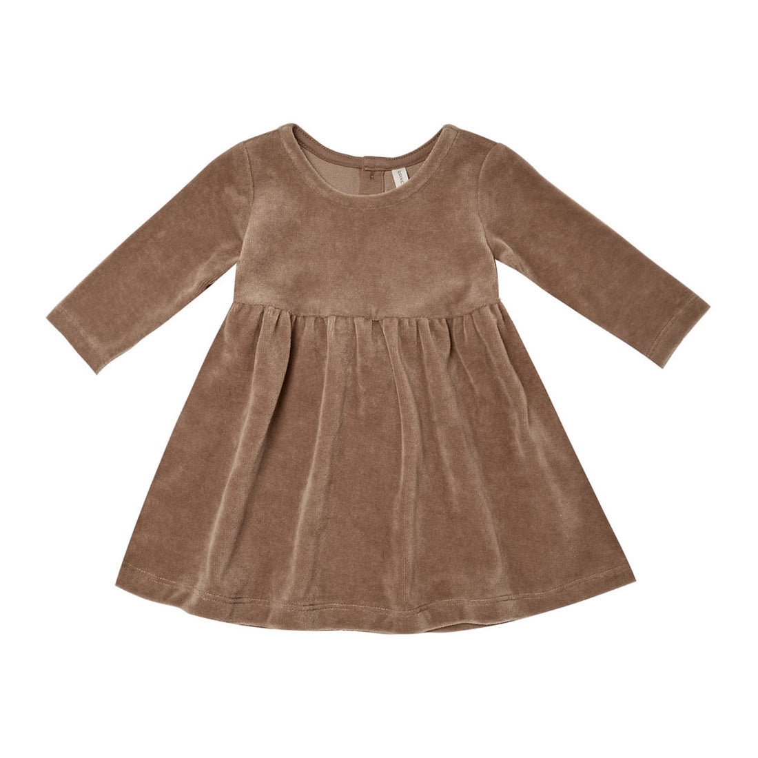 Quincy Mae Velour Long Sleeve Dress | Cocoa
