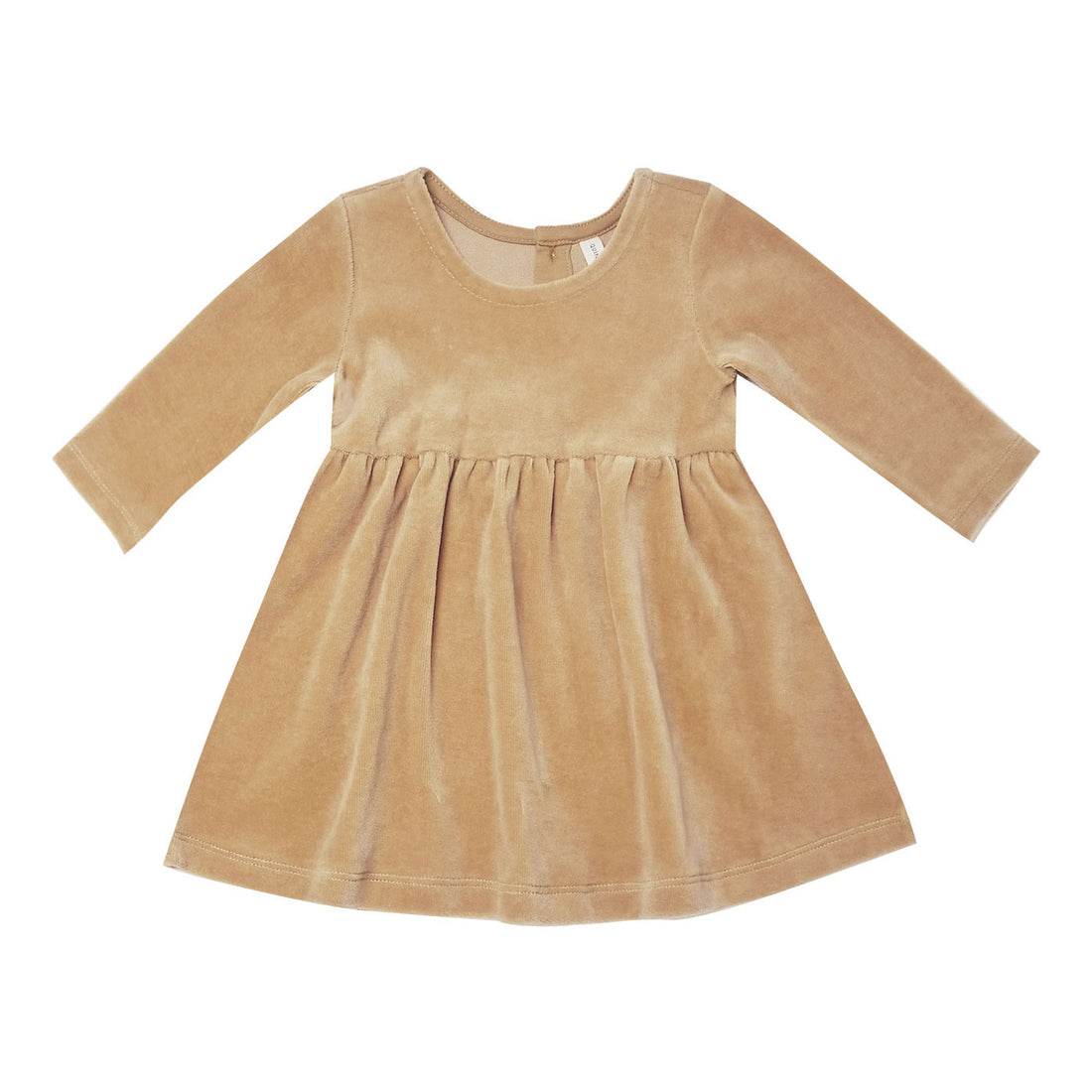 Quincy Mae Velour Longsleeve Dress-Honey