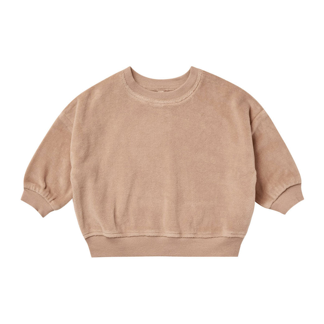 Quincy Mae Velour Relaxed Sweatshirt | Blush