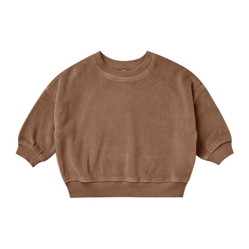 Quincy Mae Velour Relaxed Sweatshirt | Cocoa