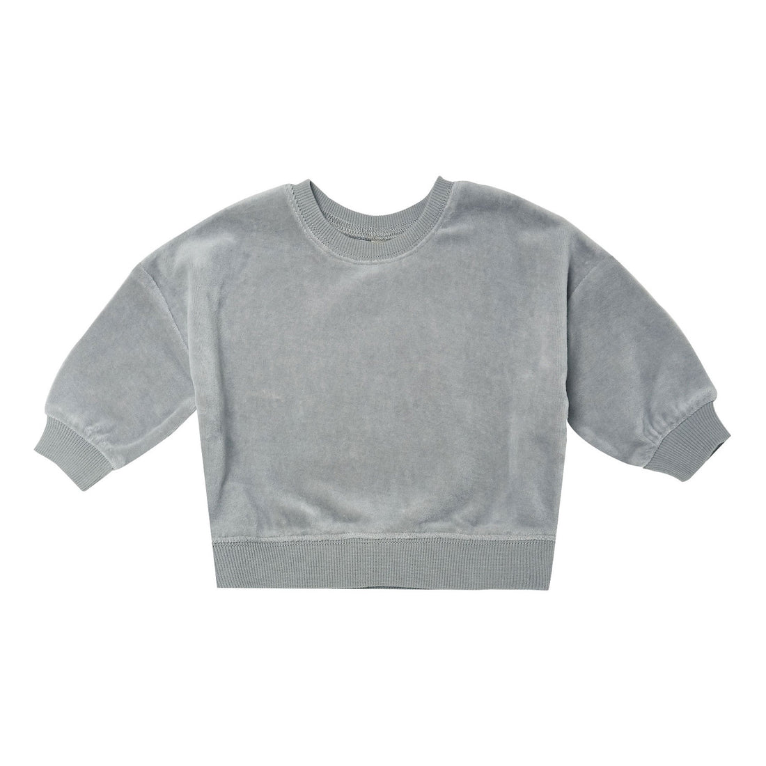 Quincy Mae Drop Shoulder Sweatshirt-Dusty Blue