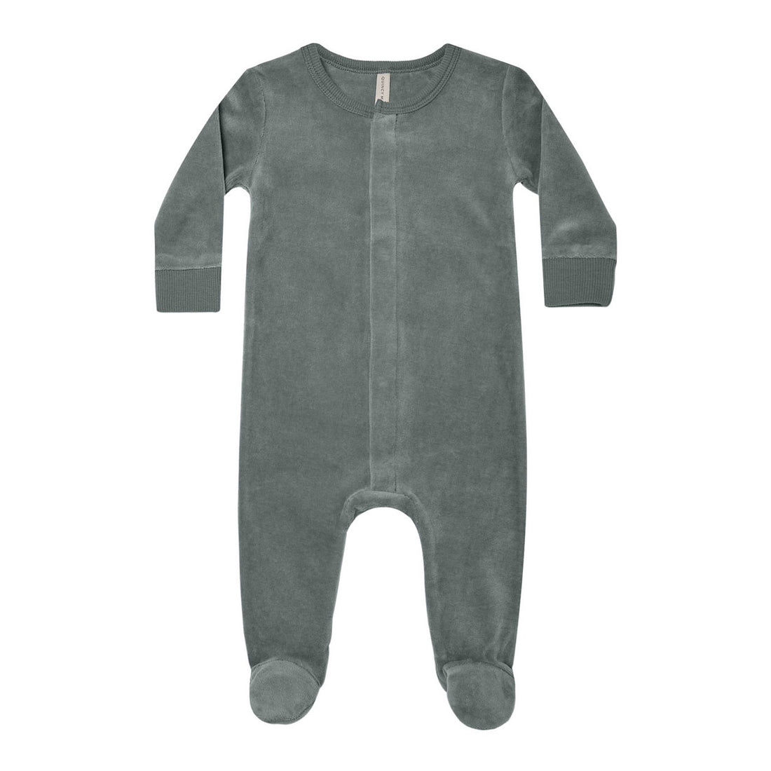 Quincy Mae Velour Hidden Snap Footie | Dusk