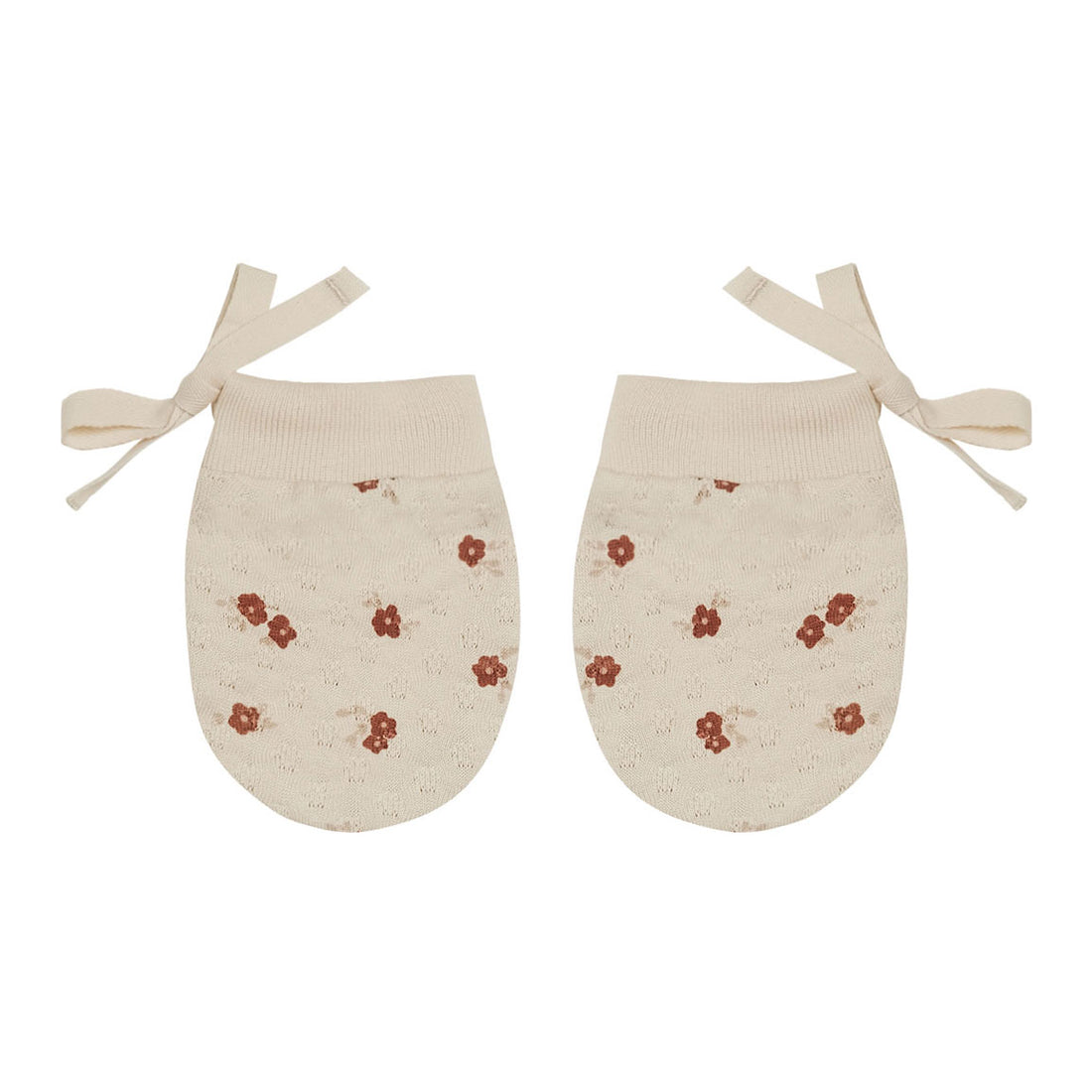 Quincy Mae  Petite Floral Pointelle No Scratch Mittens
