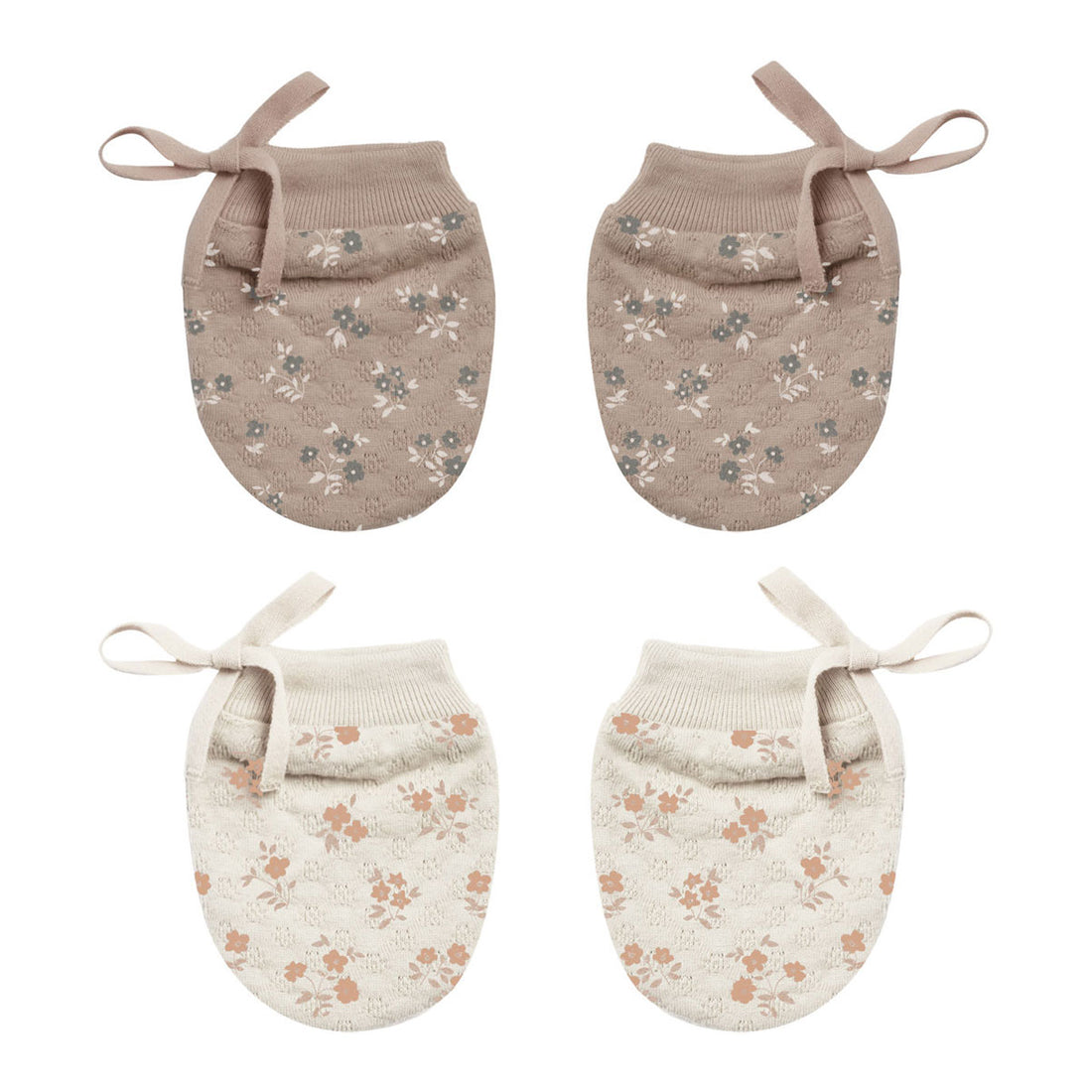 Quincy Mae No Scratch Mittens Set | Truffle Floral, Blush Floral