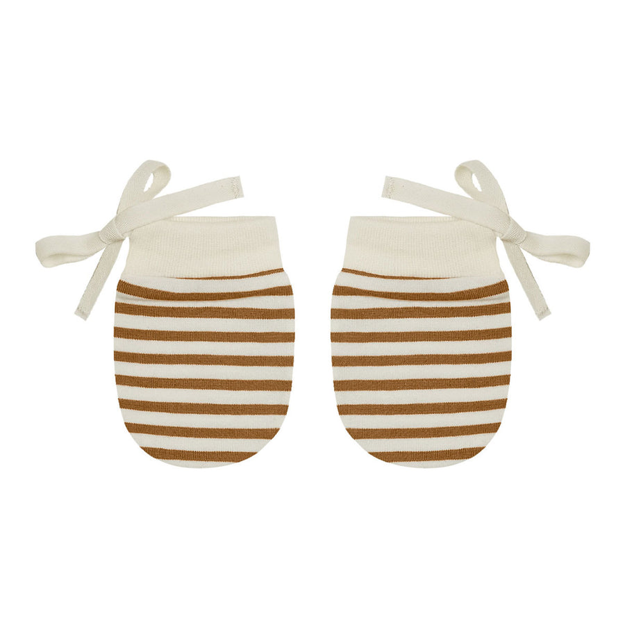 Quincy Mae No Scratch Mittens-Walnut Stripe
