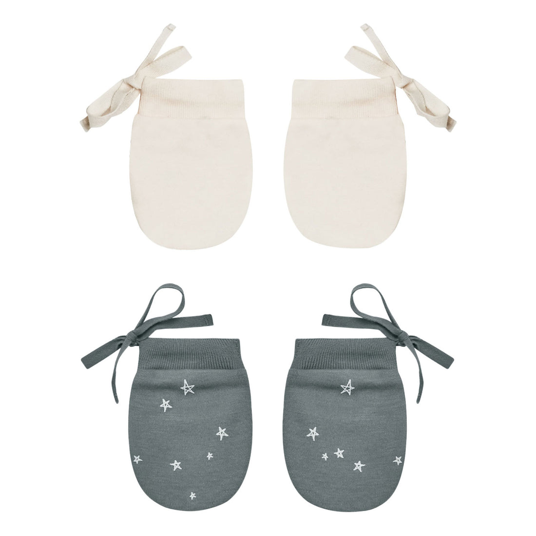 Quincy Mae No Scratch Mittens Set | Stars, Ivory