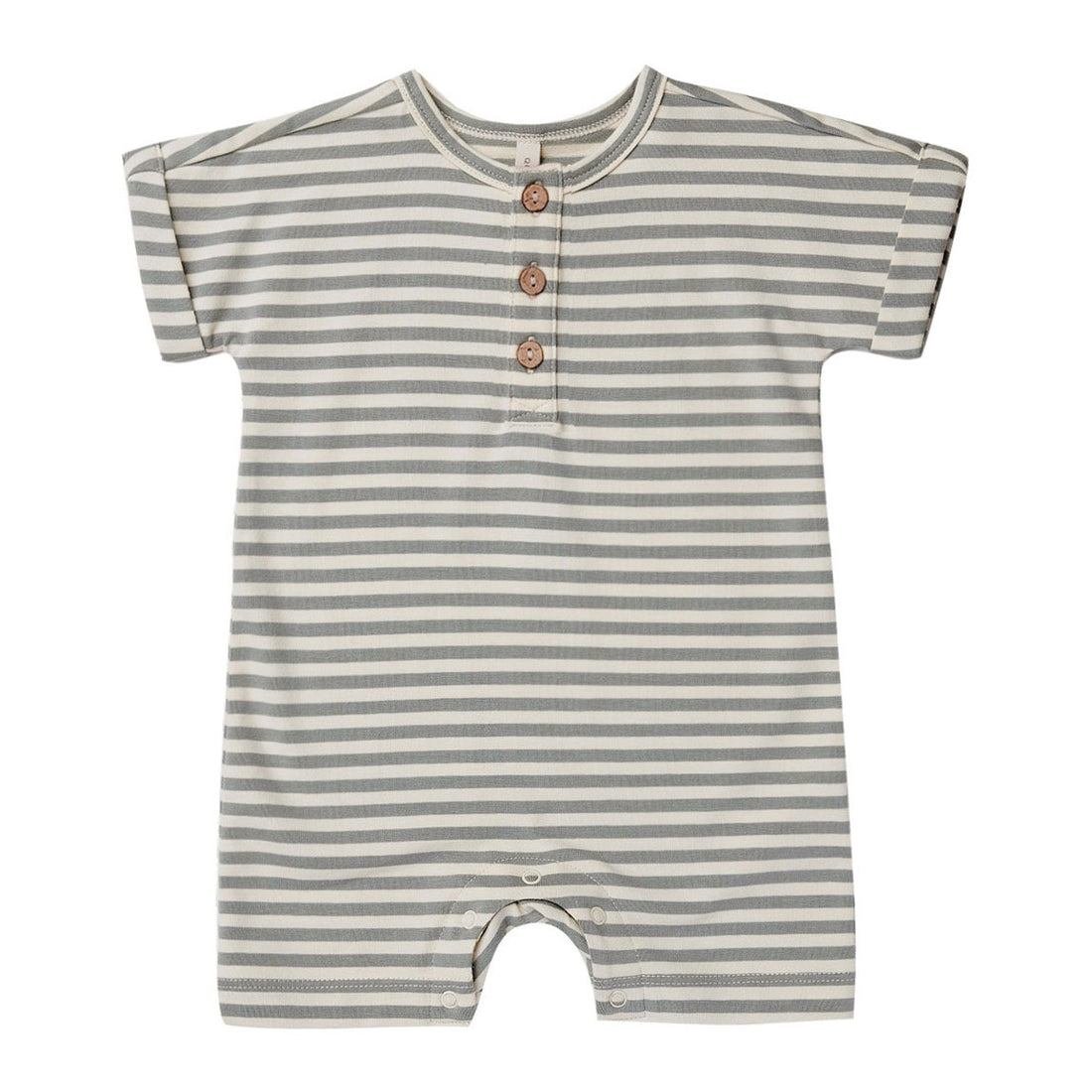 Quincy Mae Sea Green Stripe Short Sleeve One-Piece