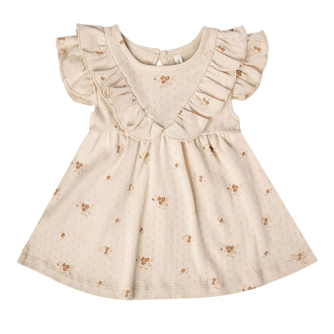 Quincy Mae Sleeveless Ruffle V Dress | Ditsy Clay