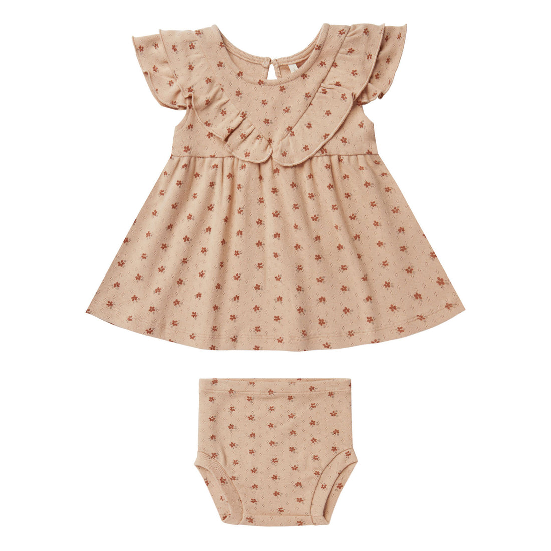 Quincy Mae Pointelle Ruffle Dress Set | Blush