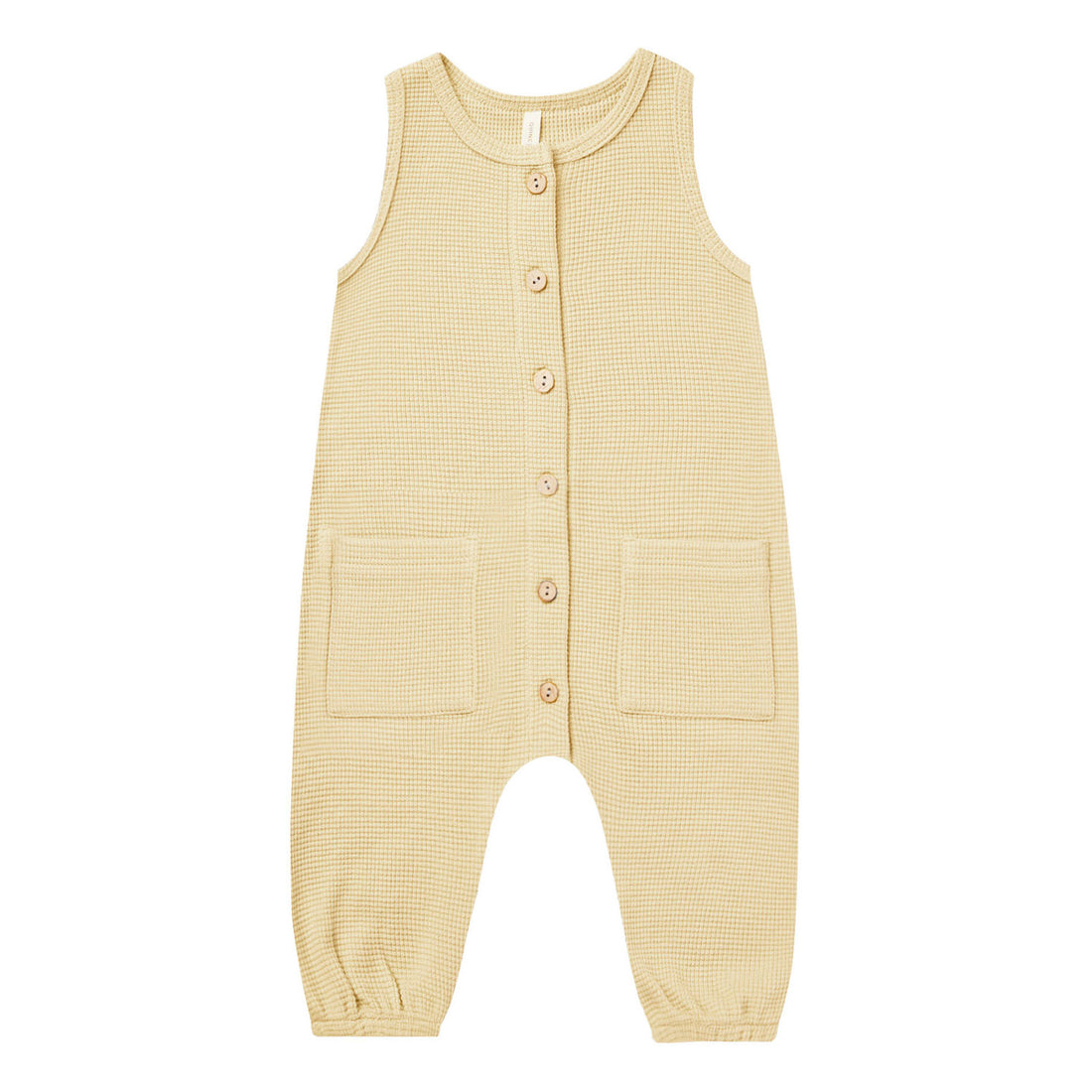 Quincy Mae Yellow Waffle Jumpsuit