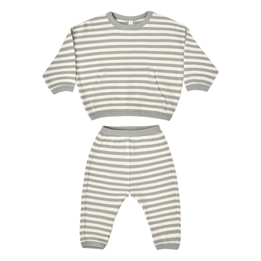 Quincy Mae Sky Stripe Waffle Sweat Set