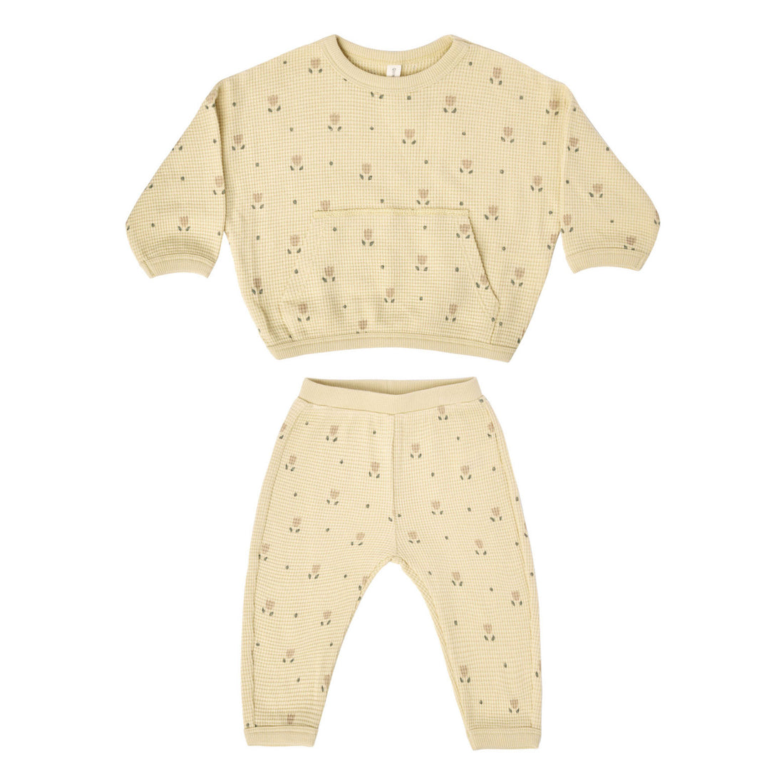 Quincy Mae Dutch Floral Waffle Sweat Set