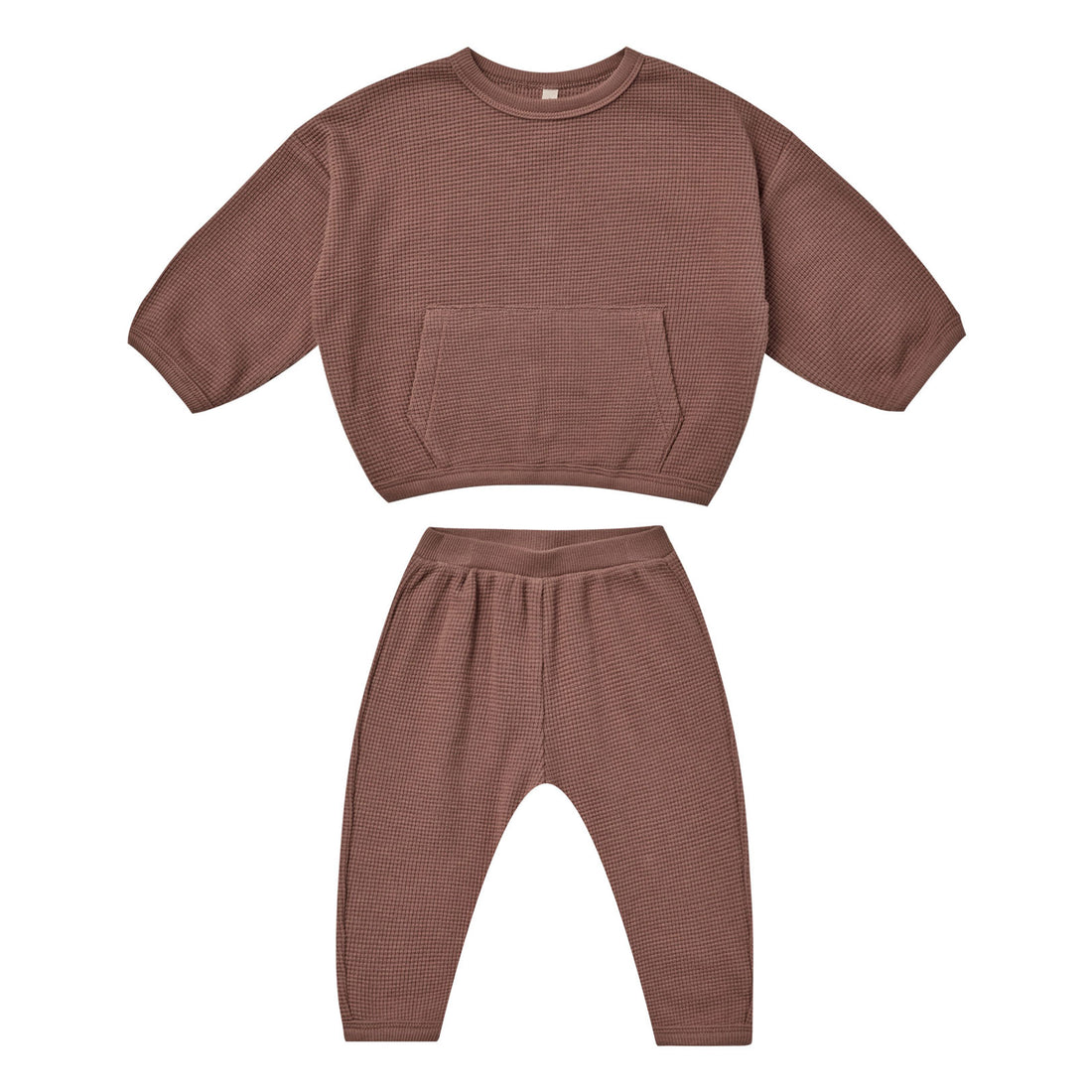 Quincy Mae Waffle Top + Pant Set | Pecan