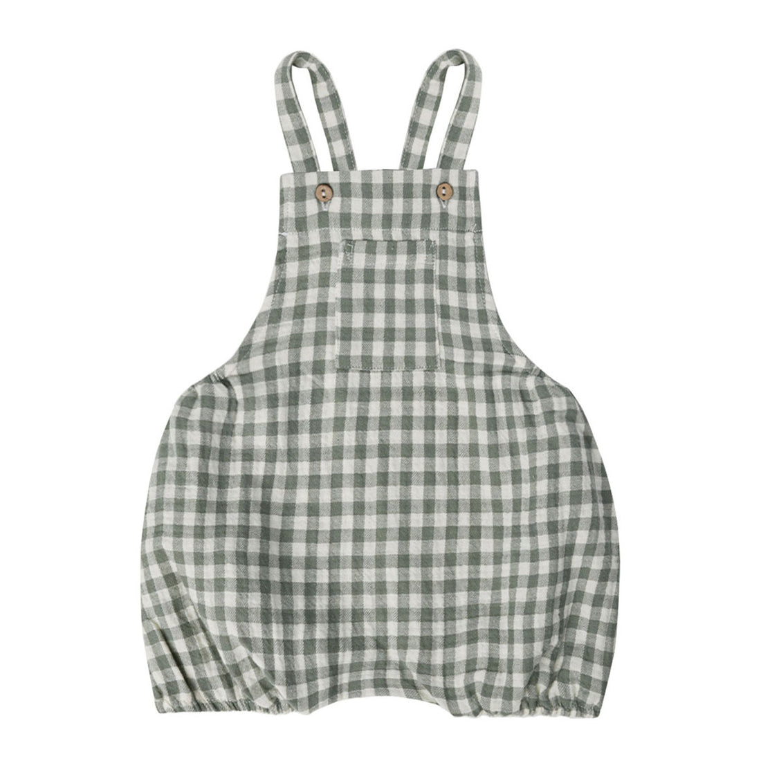 Quincy Mae Sea Green Gingham Hayes Romper