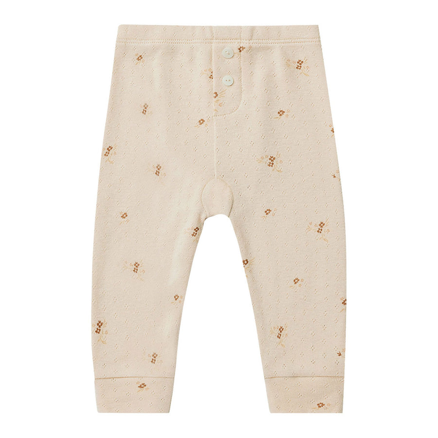 Quincy Mae Pointelle Legging | Ditsy Clay