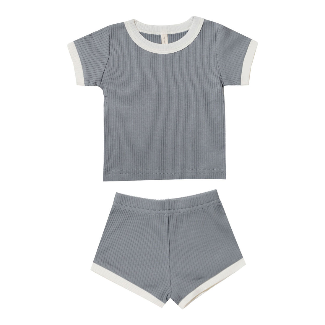 Quincy Mae Ribbed Shortie Set | Ocean