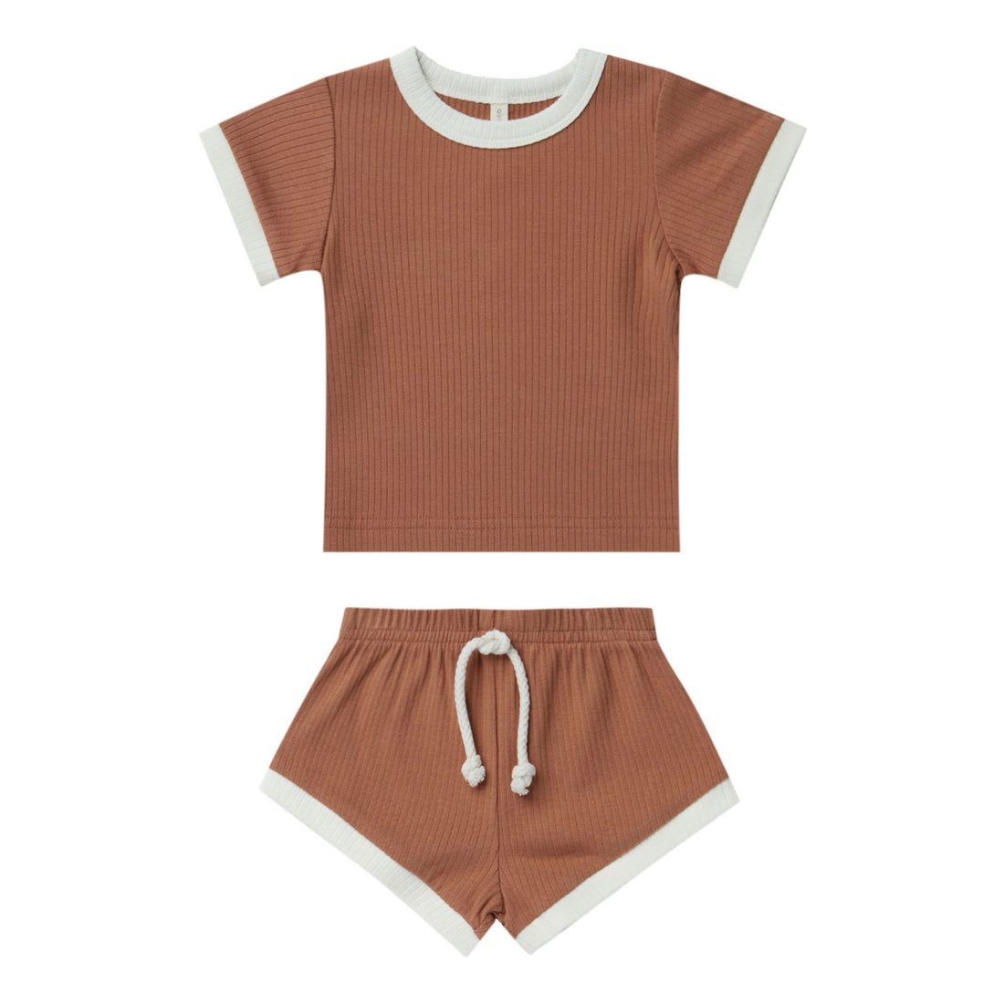 Quincy Mae Ribbed Shortie Set | Amber