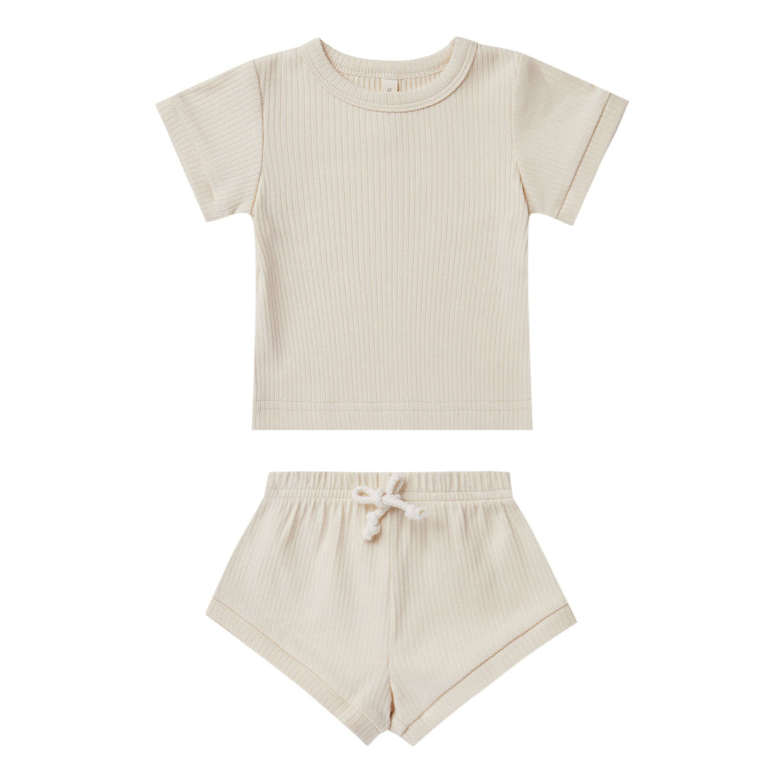 Quincy Mae Ribbed Shortie Set | Natural