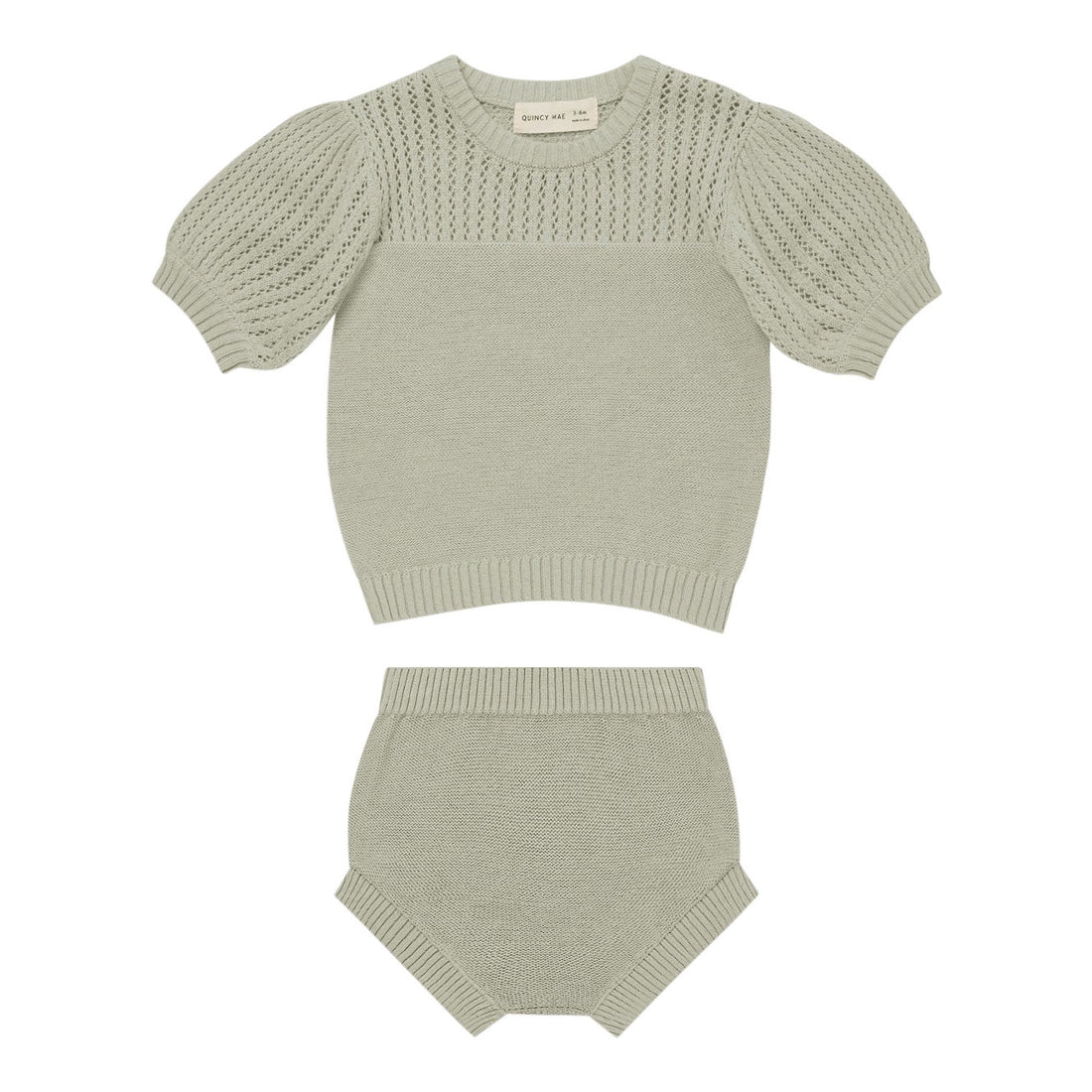 Quincy Mae Pointelle Knit Set | Pistachio