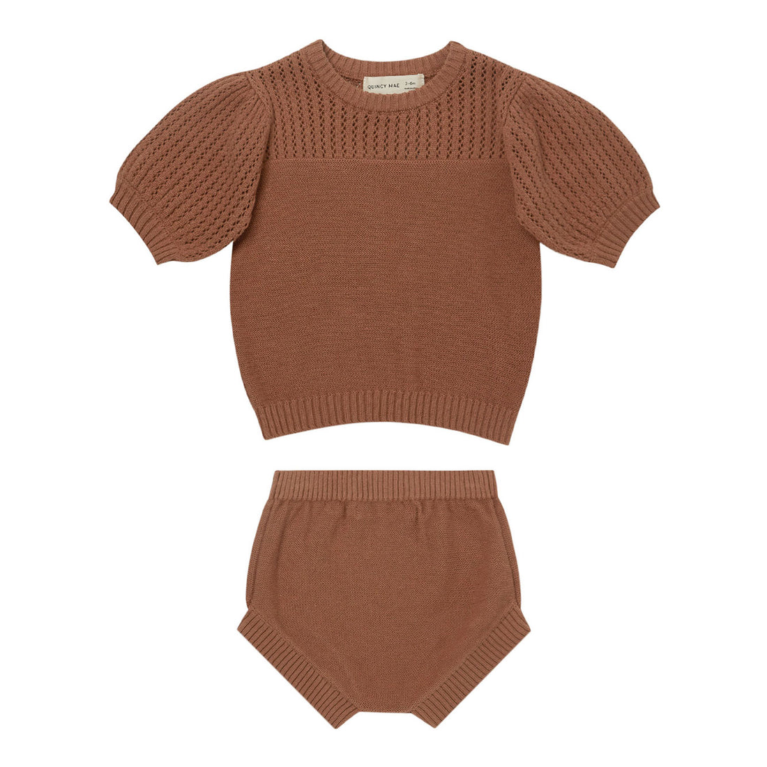 Quincy Mae Pointelle Knit Set | Amber