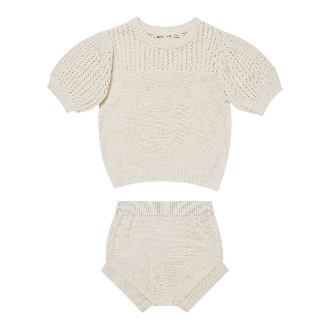 Quincy Mae Pointelle Knit Set | Ivory