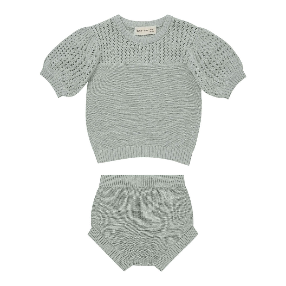 Quincy Mae Pointelle Knit Set | Sky