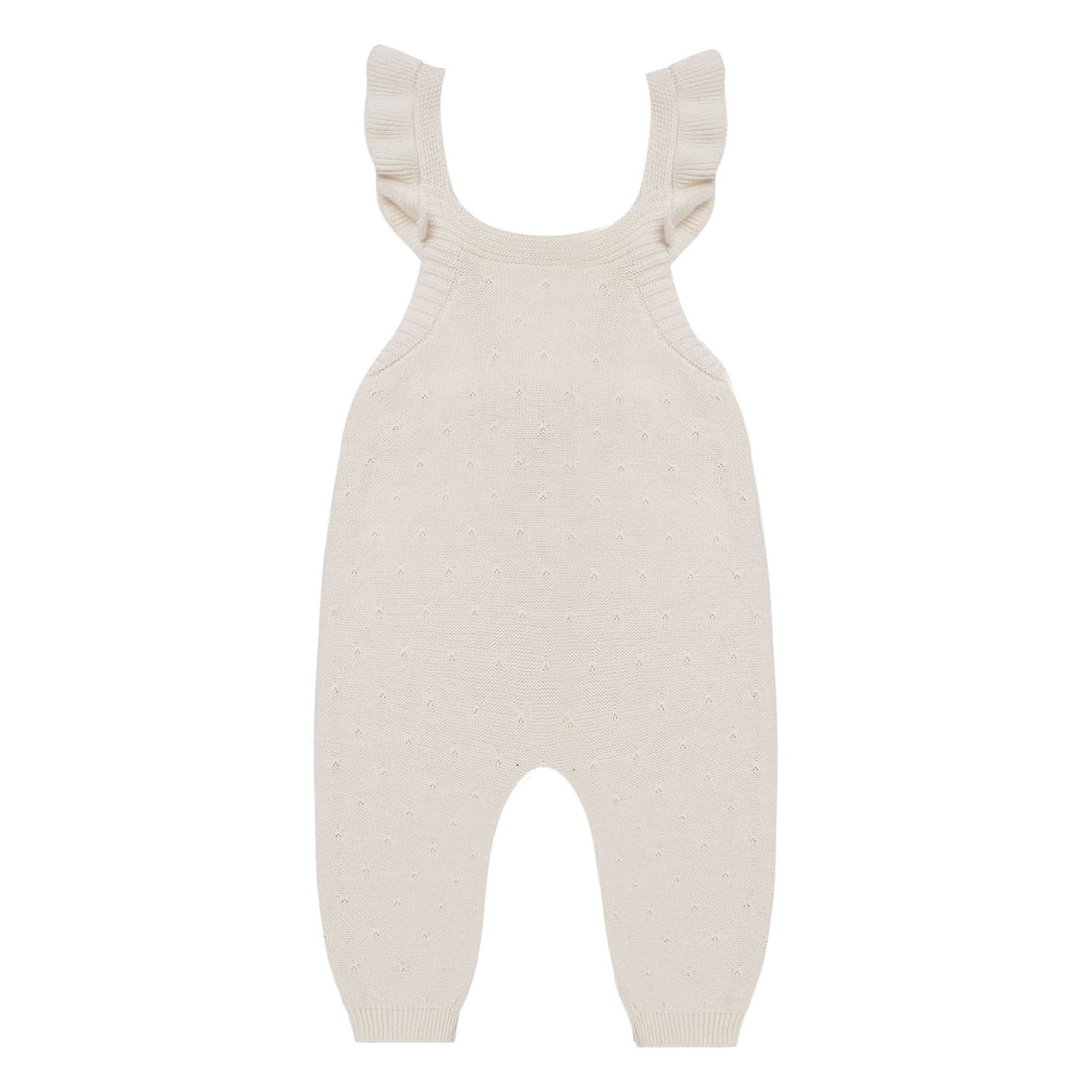Quincy Mae Pointelle Knit Overalls | Natural