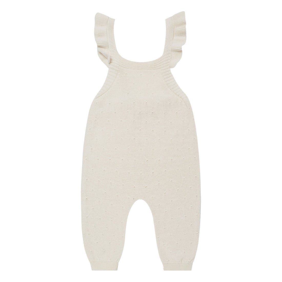 Quincy Mae Pointelle Knit Overalls | Ivory