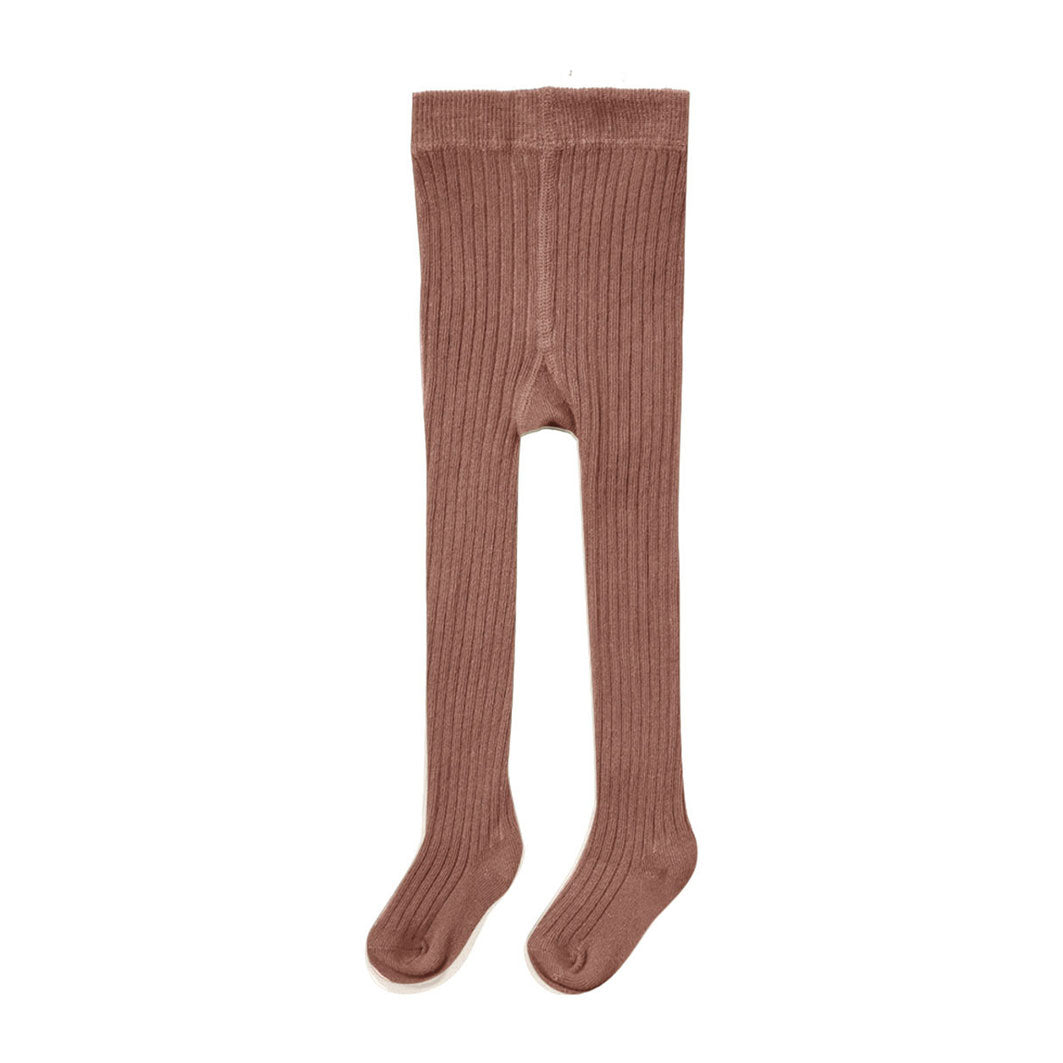 Quincy Mae Ribbed Tights | Pecan