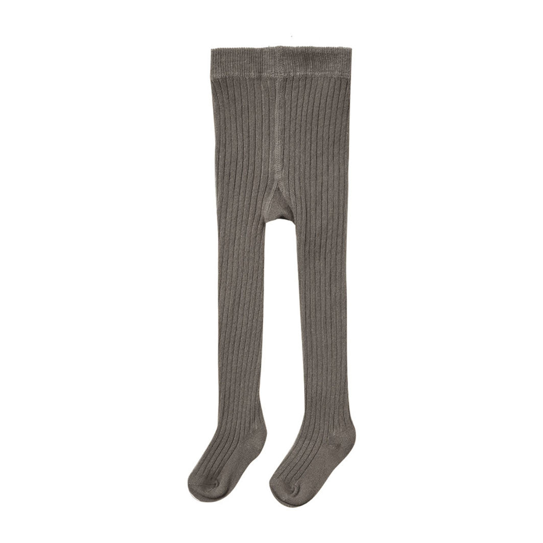 Quincy Mae Ribbed Tights | Charcoal