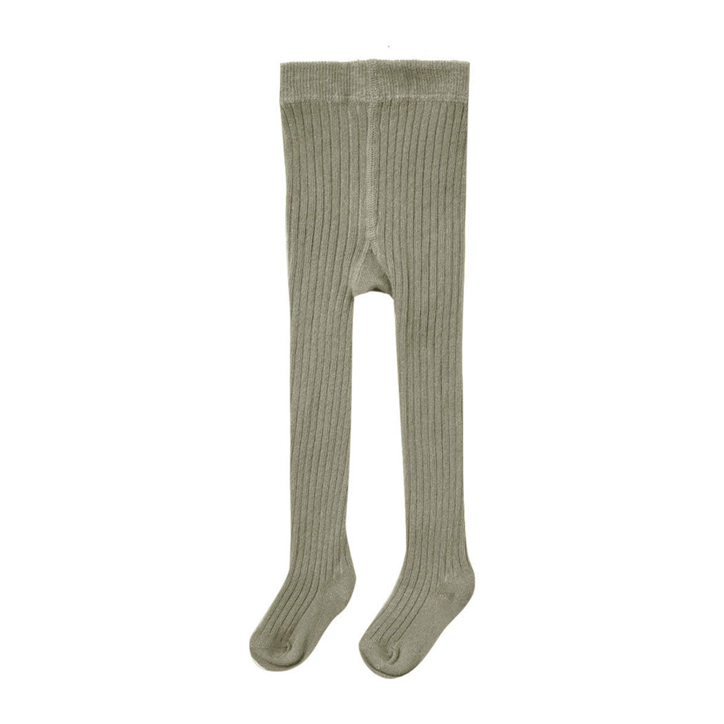 Quincy Mae Ribbed Tights | Fern