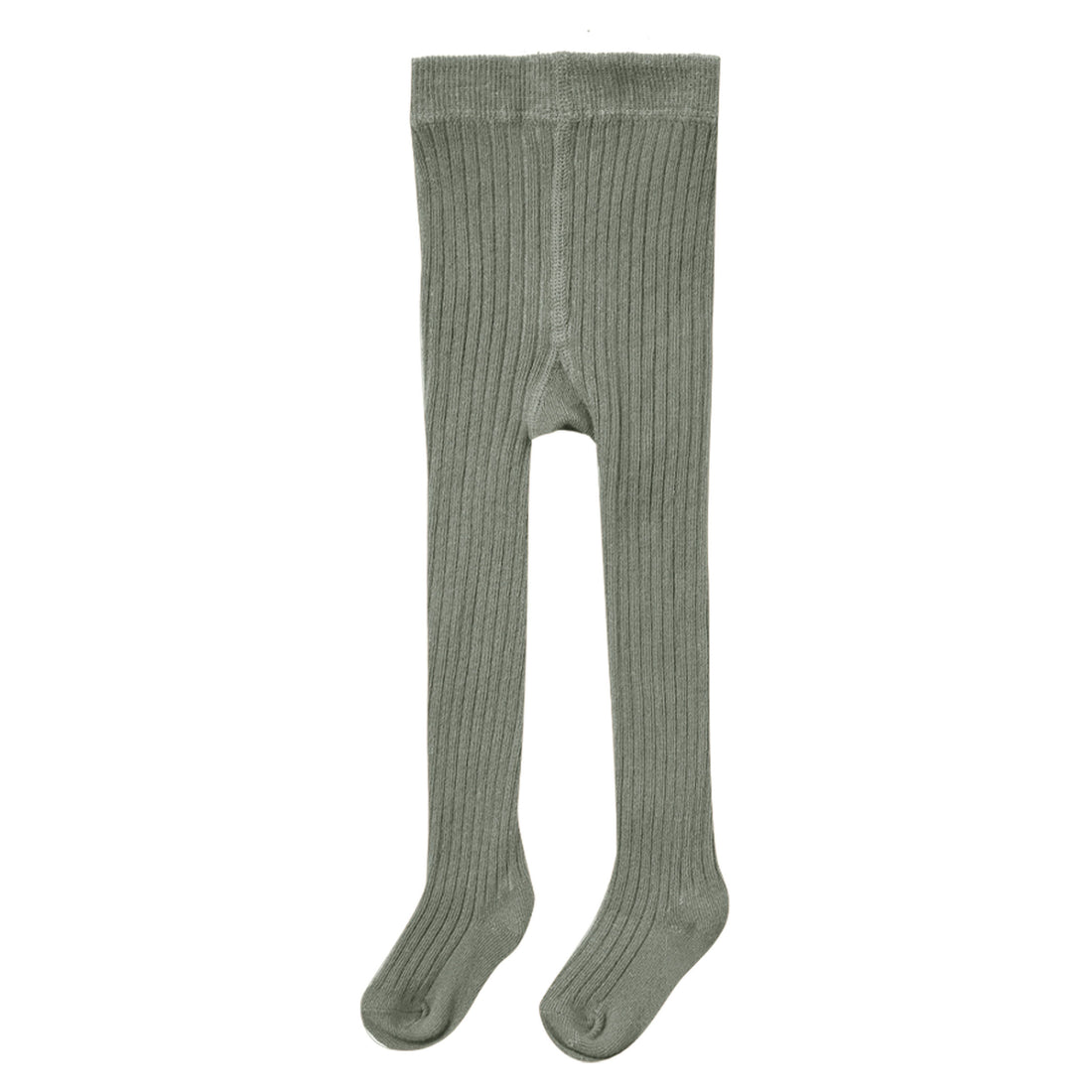Quincy Mae Solid Ribbed Tights-Basil