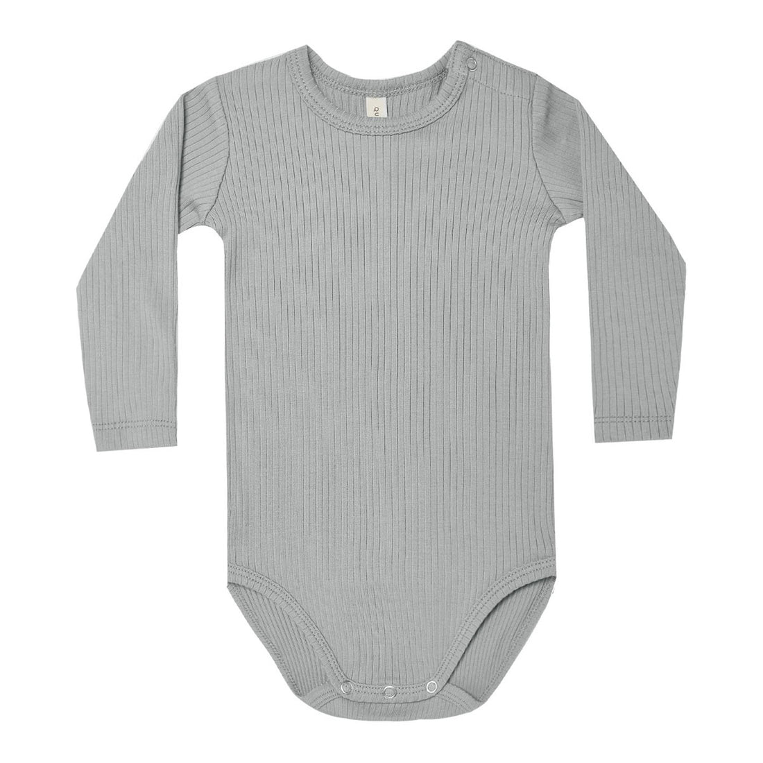 Quincy Mae  Dusty Blue Ribbed Longsleeve Bodysuit