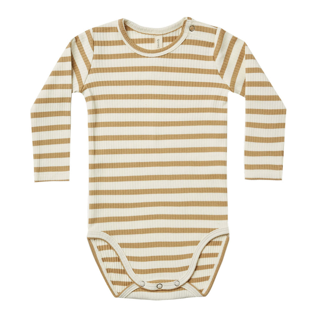 Quincy Mae  Honey Stripe Ribbed Longsleeve Bodysuit