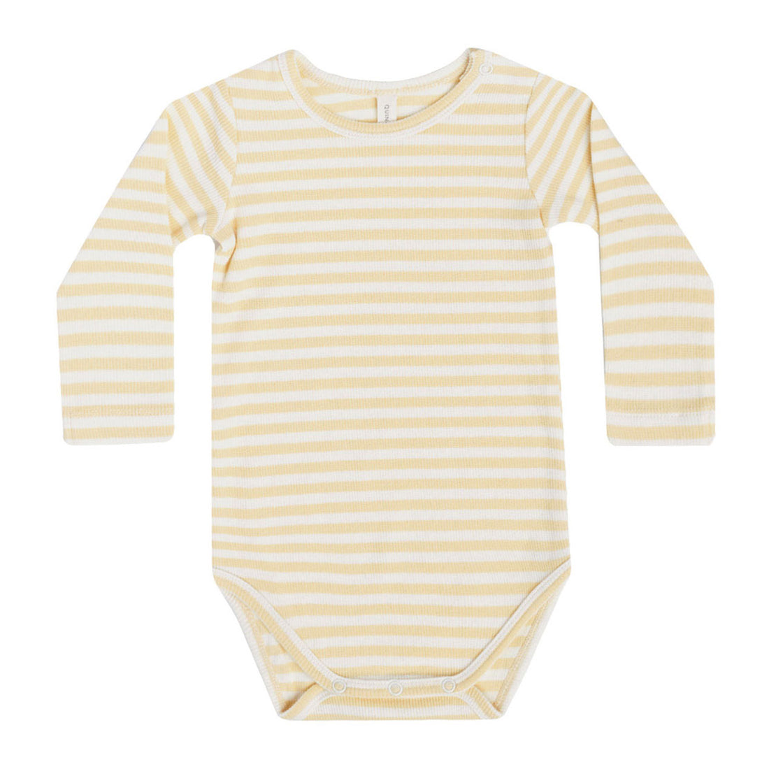 Quincy Mae Yellow Stripe Ribbed Bodysuit
