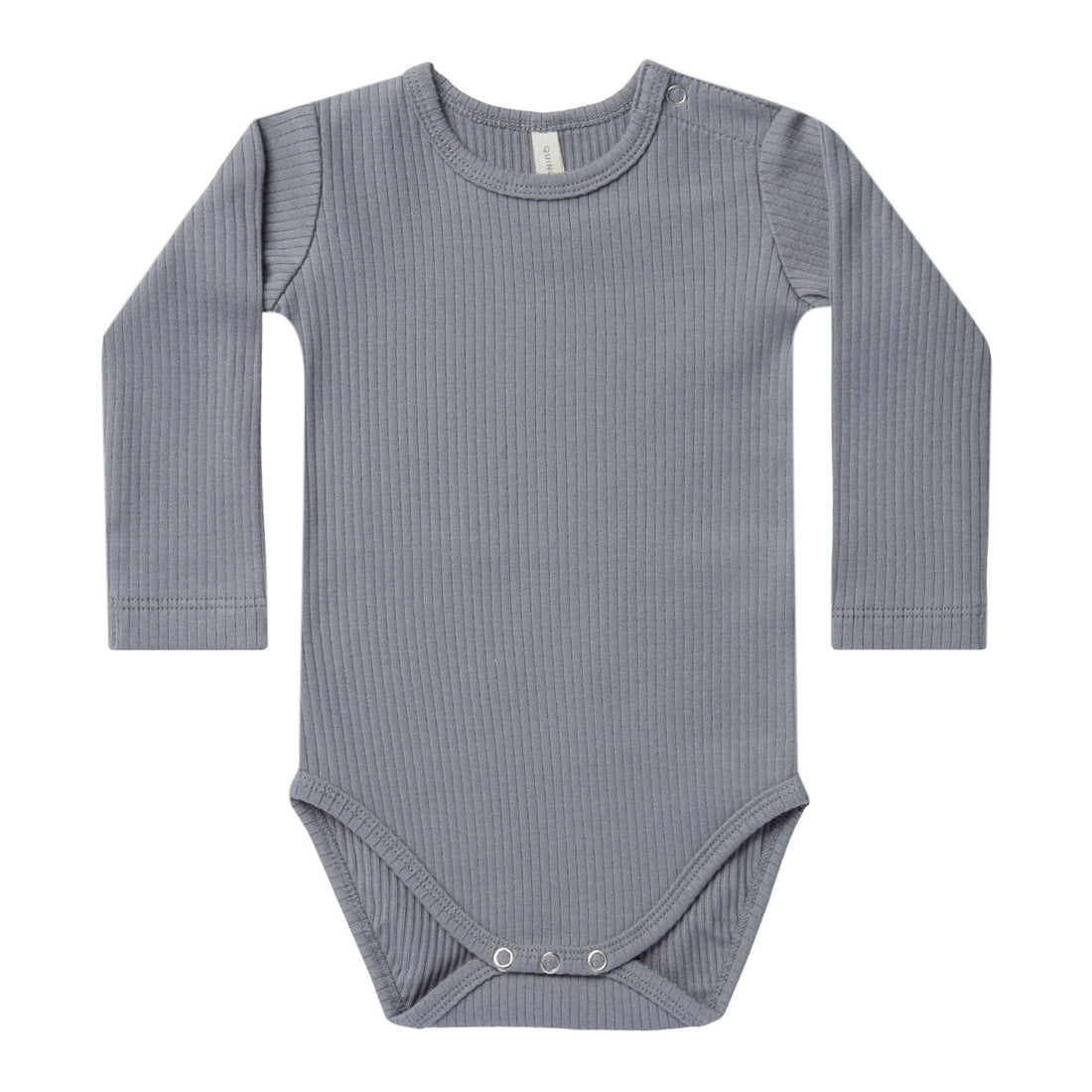 Quincy Mae Ribbed Longsleeve Bodysuit | Washed-Indigo