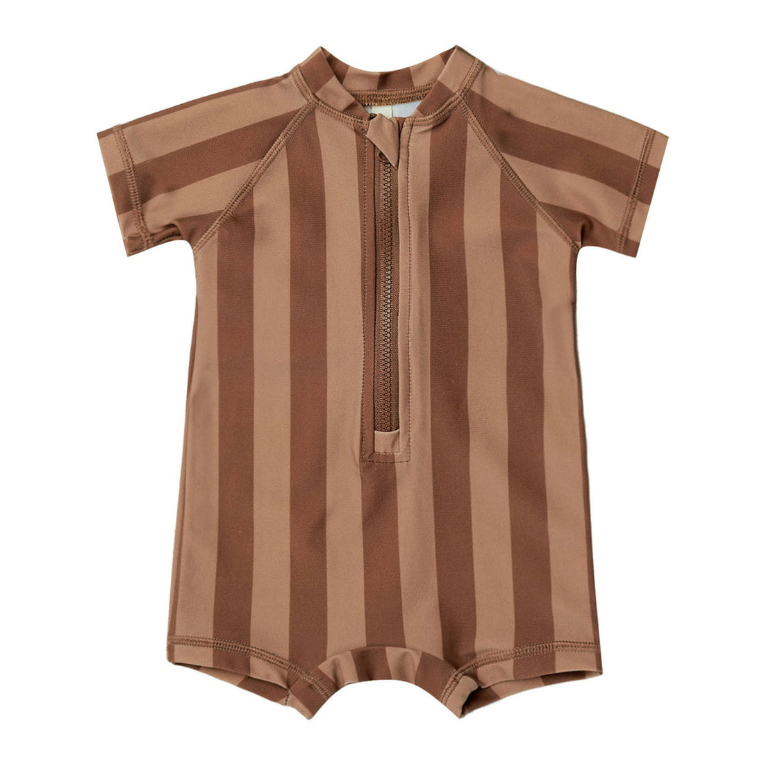 Quincy Mae Retro Stripe Boys Zip Rashguard