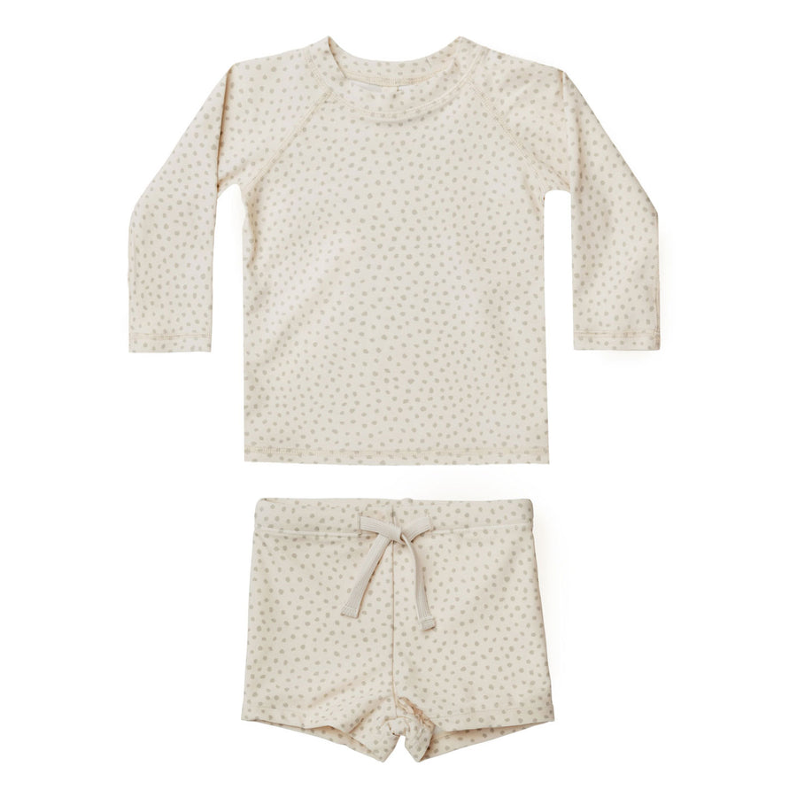 Quincy Mae Boys Rashguard + Short Set | Natural