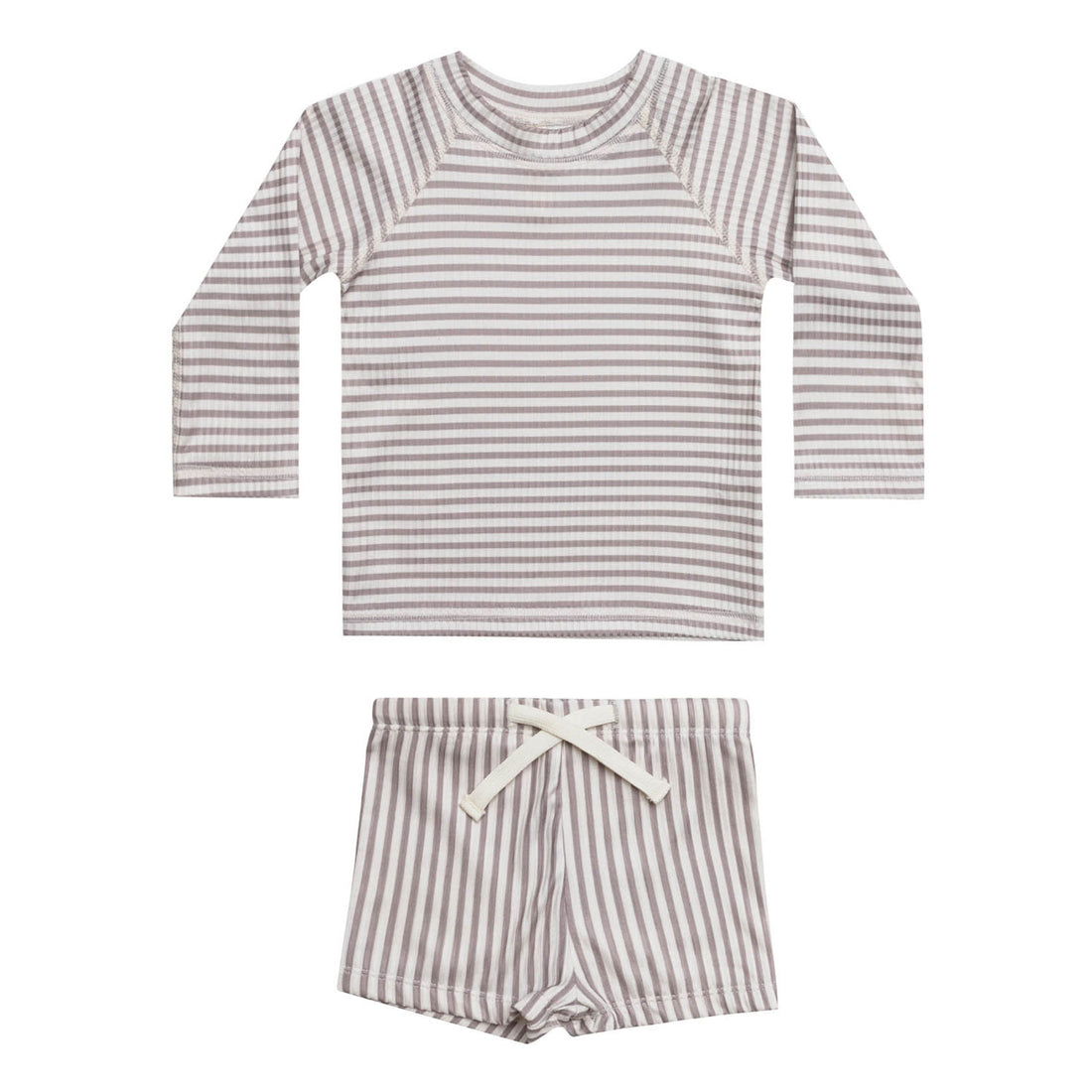 Quincy Mae Two Piece Boys Rashguard Set | Grey Stripe