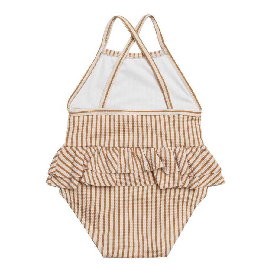 Quincy Mae One Piece Girls Swimsuit | Micro Stripe