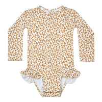 Quincy Mae One Piece Girls Rashguard | Cheetah